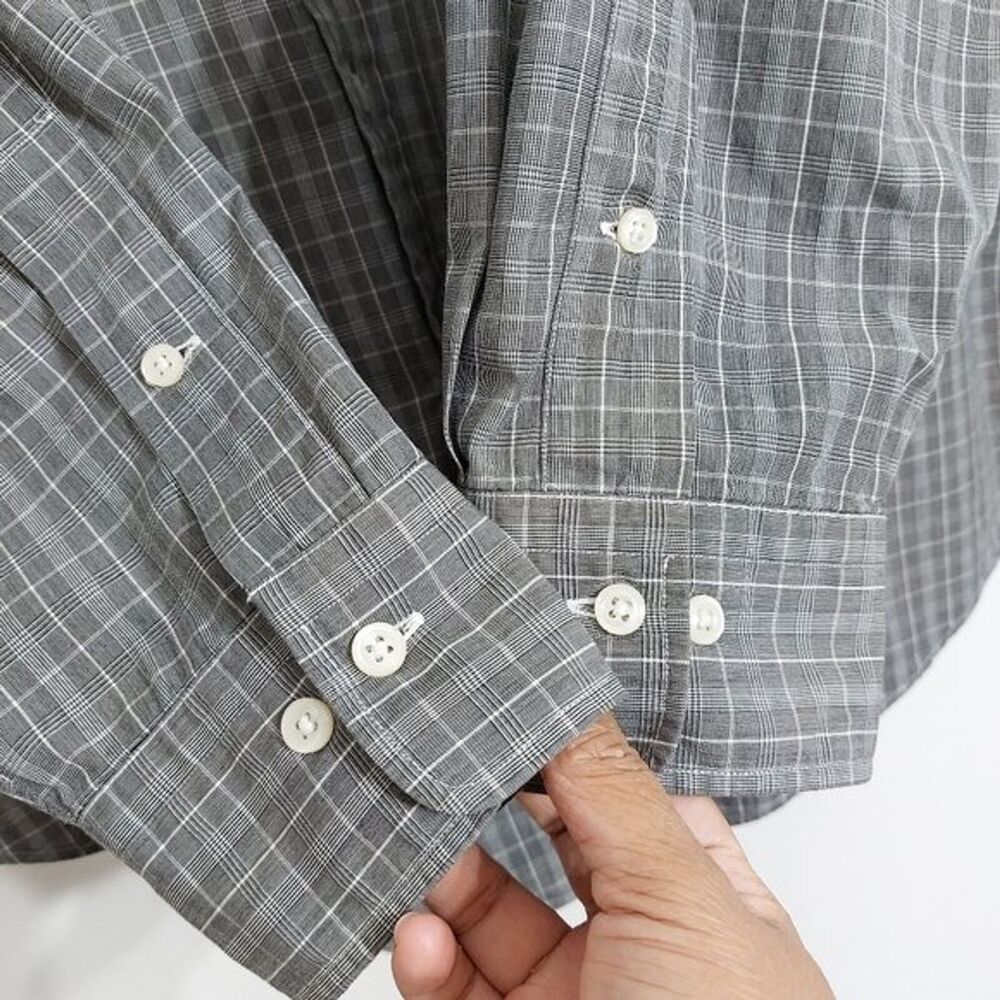 Polo by Ralph Lauren Philip Grey Long Sleeve Button Front Shirt Size 17 34/35 - Picture 7 of 8